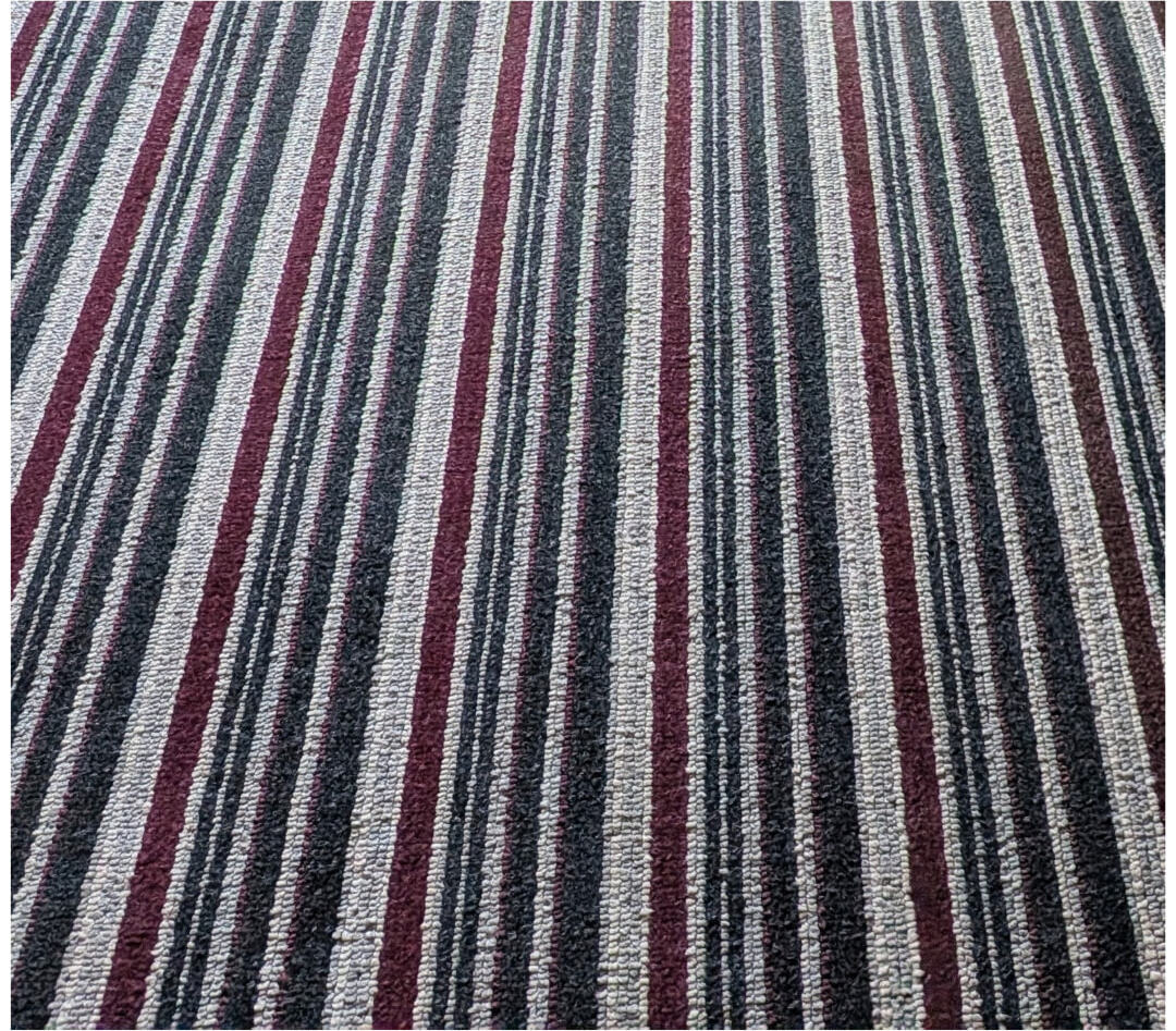 Striped carpet after professional deep cleaning